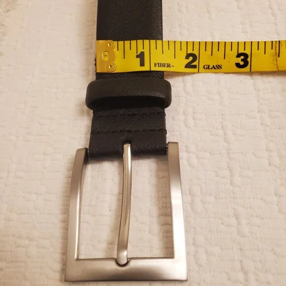 Van Heusen Mens Black Textured Synthetic Casual Dress Belt - 43” - Picture 11 of 11